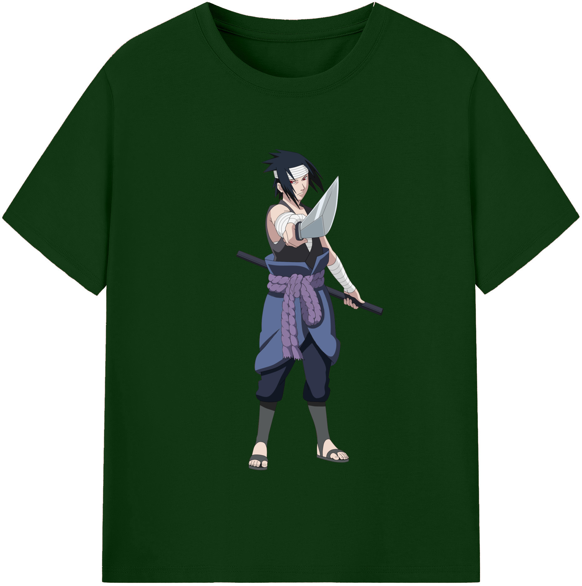 （画像用） NARUTO -ナルト- うちは サスケ Uchiha Sasuke 綿100％半袖Tシャツ（フロントプリント）
